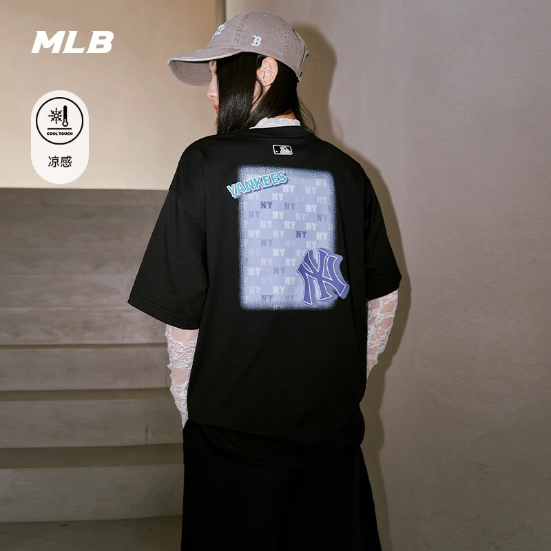 MLB官方男女同款轻薄百搭干爽波普老花凉感T恤26夏季新款TSM21图片