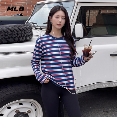 MLB官方撞色条纹长袖T恤