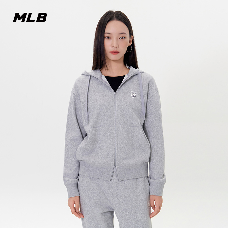 MLB官方 男女情侣运动休闲百搭拉链连帽卫衣外套25秋季新款TRB01