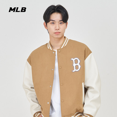 男女情侣时尚棒球服MLB羊毛外套