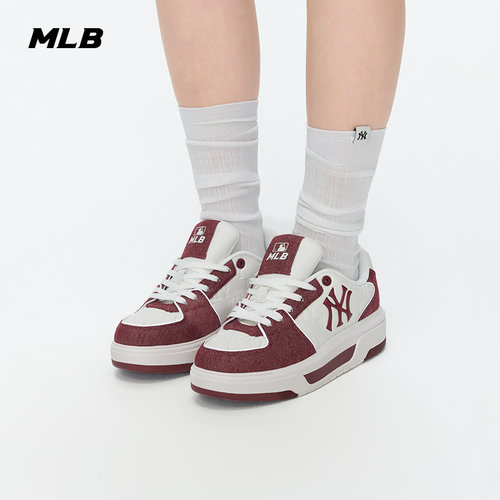 MLB官方男女同款复古百搭厚底增高印刻老花学长鞋26秋季新款SXM07