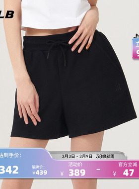 MLB官方女款经典时尚休闲松紧腰纯色百搭运动短裤夏季新款SPB01