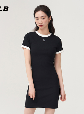 MLB官方女款经典复古撞色休闲百搭潮流运动连衣裙25夏季新款OPB04