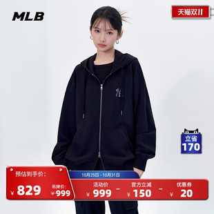 TRB04 新款 MLB官方 男女情侣潮流背标大LOGO连帽卫衣外套25秋季