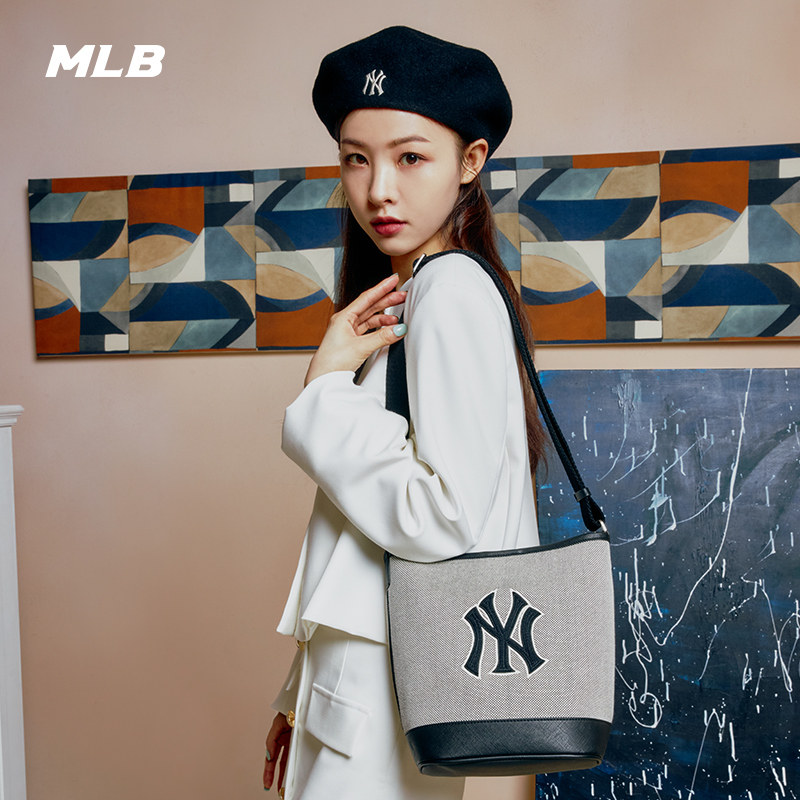 官方水桶包MLB单肩水桶包休闲图片