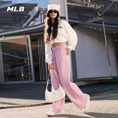 MLB官方 女款复古风毛边裤脚微阔休闲长裤26春季新款PTB02/PTB06