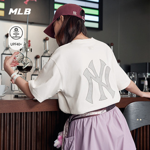 休闲圆领T恤26春季 MLB官方 男女同款 老花大LOGO短袖 TSM04 新款