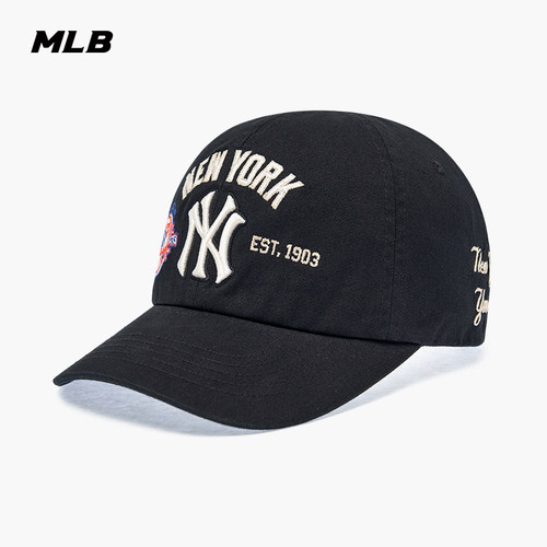 MLB官方 男女同款情侣复古LOGO遮阳帽软顶棒球帽春夏CPB17