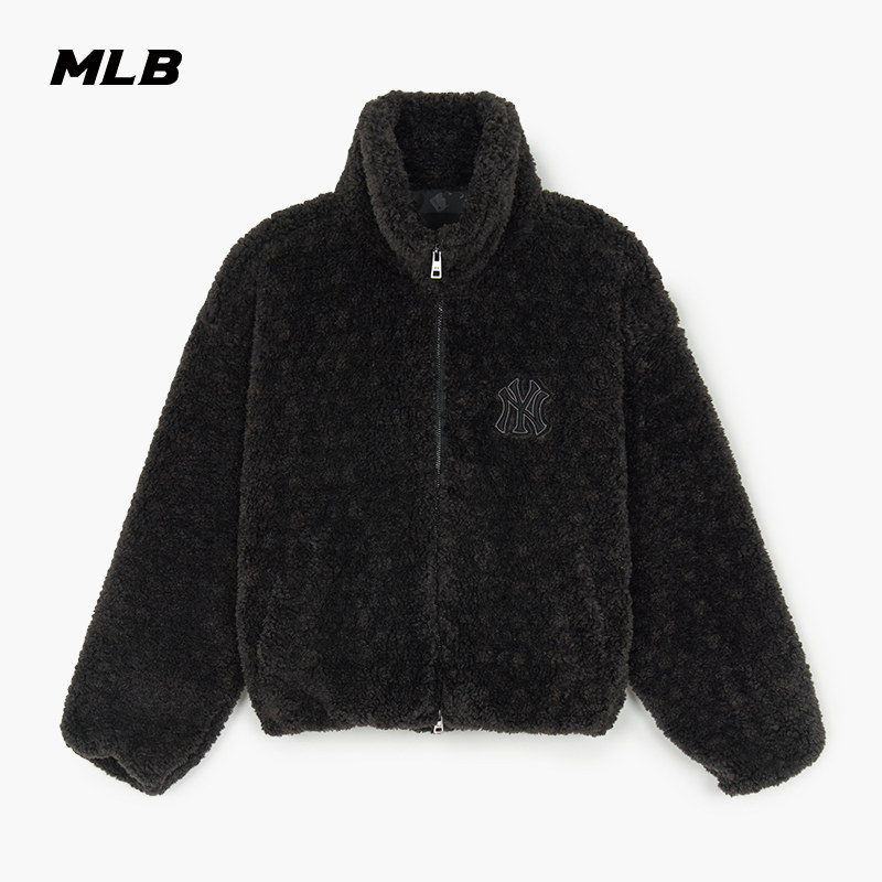 MLB官方 女款复古短款时尚仿羊羔绒拉链外套25冬季新款FDB02,运动服/休闲服装,运动茄克/外套,淘宝优惠券,粉丝福利购,淘宝优惠卷
