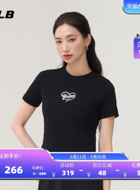 MLB官方 女款时尚爱心百搭修身显瘦短款休闲T恤夏季新款TSH04