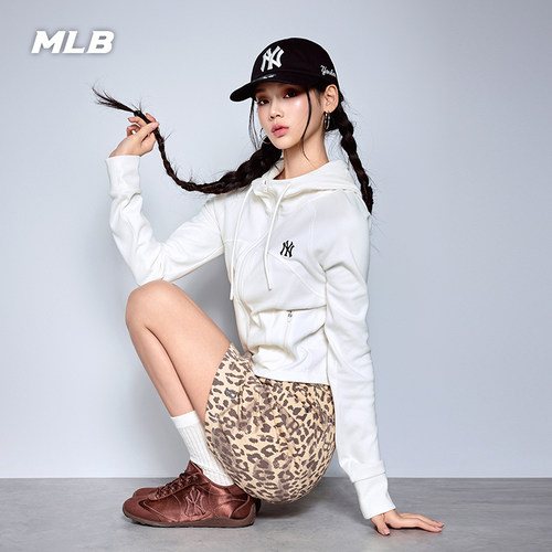 MLB女款修身连帽拉链卫衣外套