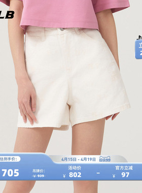 MLB官方  女款老花舒适时尚牛仔潮流短裤夏季新款DPM01/DPM02