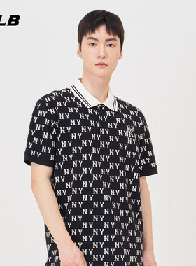 MLB官方男女情侣老花polo衫休闲短袖舒适百搭PQM04