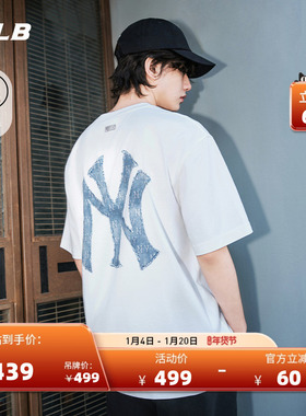 MLB官方 男女情侣做旧大logo时尚凉感T恤百搭短袖25夏季新款TSM09