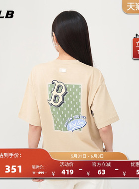 MLB官方 男女情侣印花短袖后背时尚宽松舒适T恤夏季新款TSM21