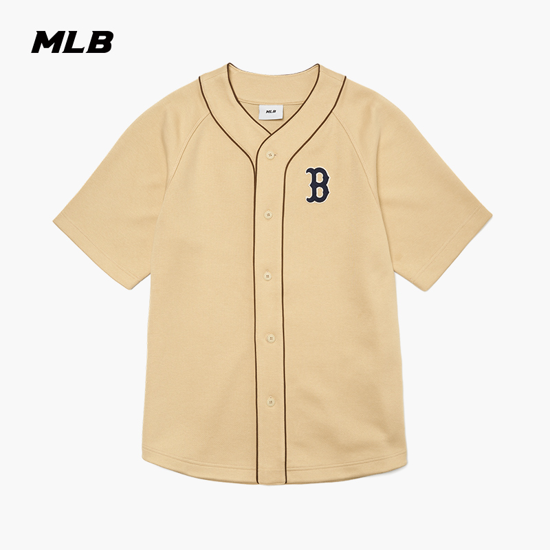 MLB官方 男女情侣棒球服短袖外套背后大LOGO运动夏季BS030