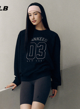 MLB官方 张凌赫同款男女复古学院风圆领套头卫衣25秋季新款MTV02