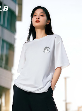 MLB官方 男女情侣背标老花短袖宽松百搭休闲T恤25夏季新款TSM70