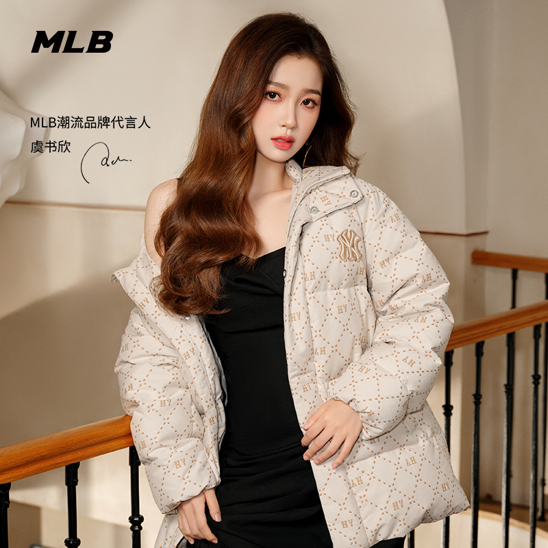 情侣羽绒服MLB防风连帽