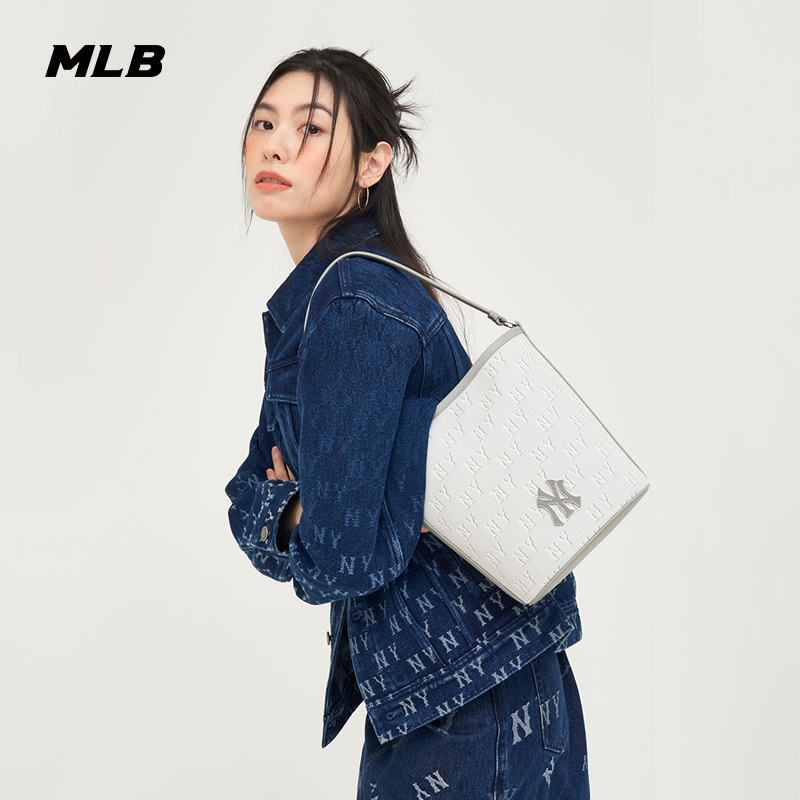 MLB休闲挎包时尚官方老花水桶包