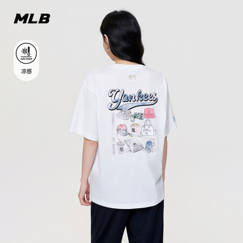 MLB官方 男女同款宽松时尚百搭手绘印花凉感T恤26夏季新款TSN01
