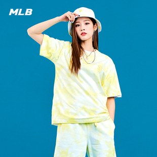 运动裤 时尚 男女情侣扎染短裤 TS400 潮夏季 SPB03 休闲套装 MLB官方