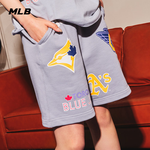 MLB官方男女个性印花运动短裤