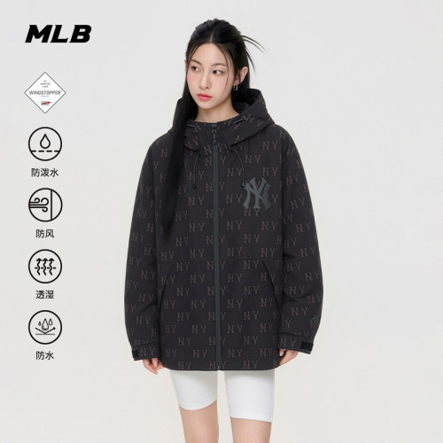 MLB官方 男女情侣满印老花GORE-TEX防水防风外套26春季新款WJM92