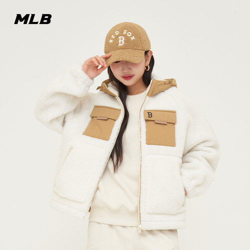 男女官方MLB官方情侣羊羔绒外套