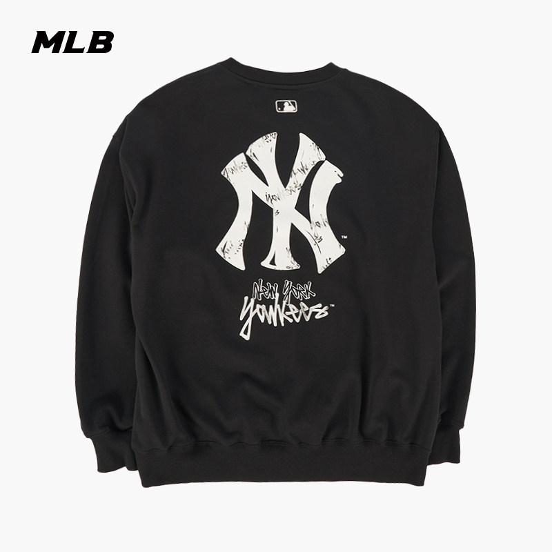 MLB官方 男女同款休闲时尚宽松涂鸦背标圆领卫衣26春季新款MTB05