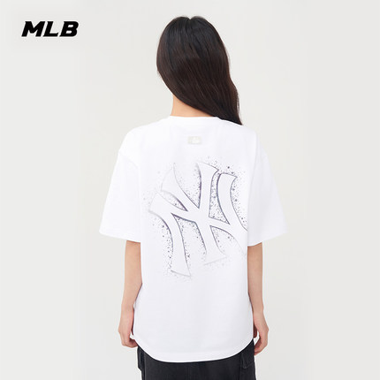 MLB官方 男女情侣大logo时尚休闲运动短袖圆领T恤25夏季新款TST01