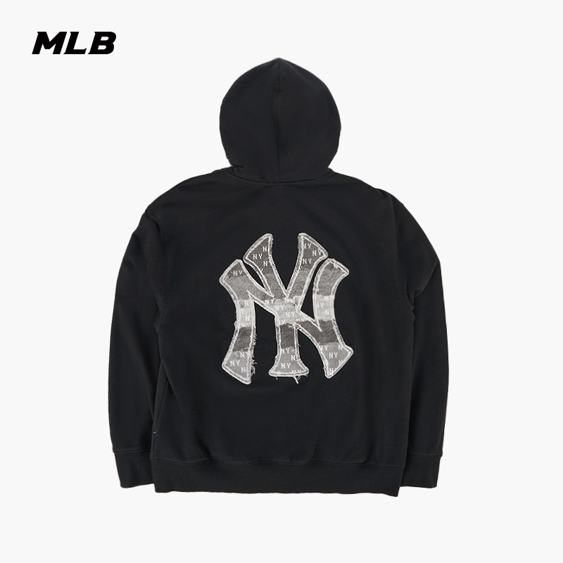 MLB官方男女同款时尚仿牛仔老花拉链连帽卫衣外套26春季新款TRM02,运动服/休闲服装,运动茄克/外套,淘宝优惠券,粉丝福利购,淘宝优惠卷