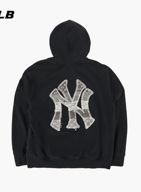 MLB官方男女同款时尚仿牛仔老花拉链连帽卫衣外套26春季新款TRM02