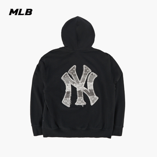 新款 仿牛仔老花拉链连帽卫衣外套26春季 TRM02 时尚 MLB官方男女同款