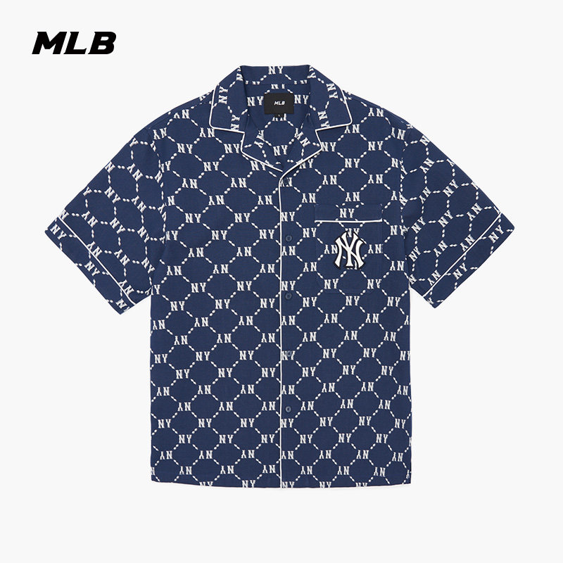 MLB官方男女衬衫老花短袖休闲潮图片