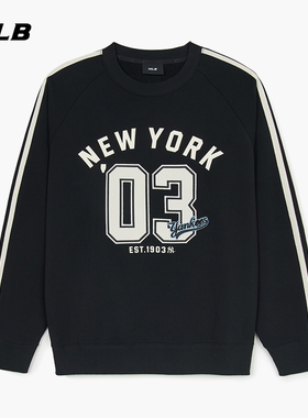 MLB官方男女同款时尚字母印花LOGO复古学院风圆领卫衣24冬季MTV10