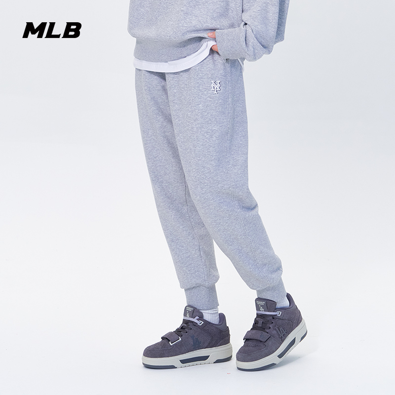 MLB官方男女情侣百搭经典小LOGO束脚休闲运动长裤25秋季新款PTB01