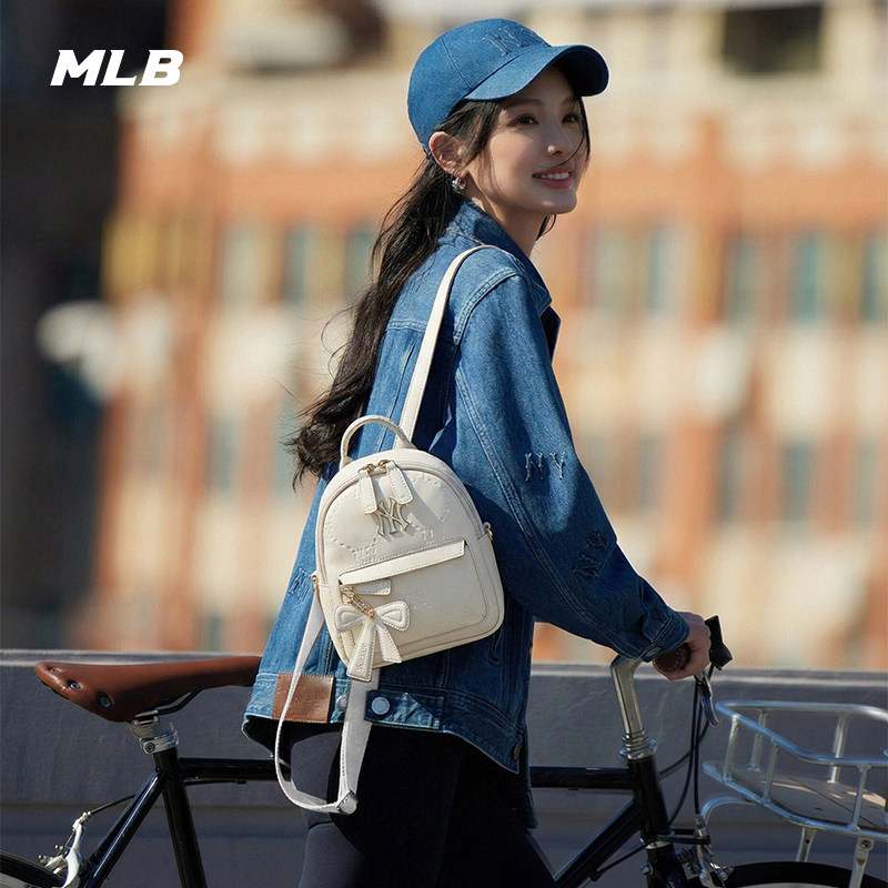 MLB官方 男女同款潮奢立体感钻石老花迷你双肩包26春季新款BKM03