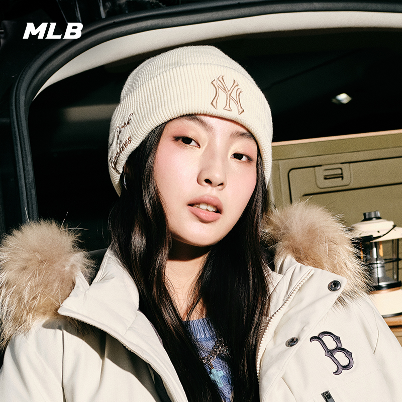 MLB官方张凌赫KARINA同款时尚潮流复古百搭针织帽25冬季新款BNV05