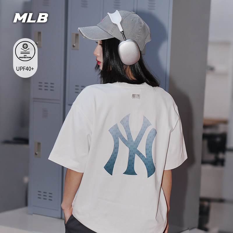MLB官方男女款宽松轻薄渐变老花轻薄休闲防晒T恤26夏季耐穿TSM08图片