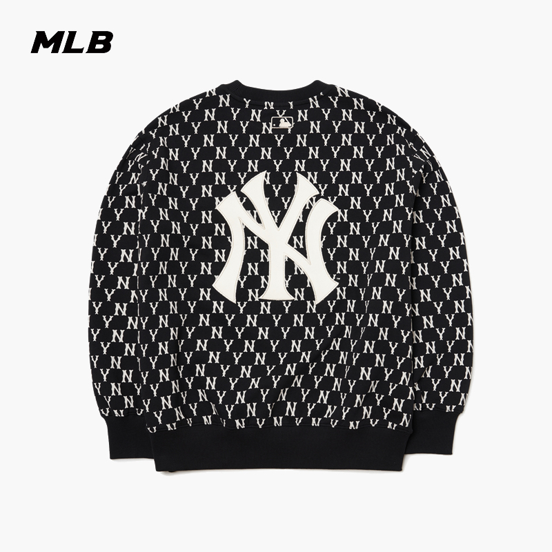 宽松休闲套头卫衣复古老花MLB