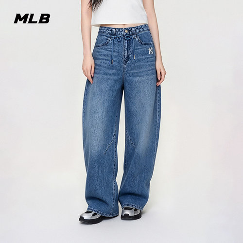 MLB官方 女款刺绣复古休闲百搭气球裤牛仔裤26春季新款潮流DPV52