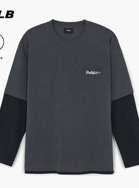 MLB官方 男女同款时尚假两件涂鸦印花防晒长袖T恤26春季新款TSB05