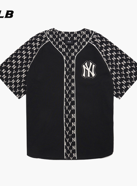 MLB官方 男女老花拼接棒球服T恤外套运动休闲情侣短袖夏季BSM01
