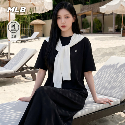 MLB官方 女款宽松长款潮流时尚凉感百搭连衣裙26夏季新款OPB01
