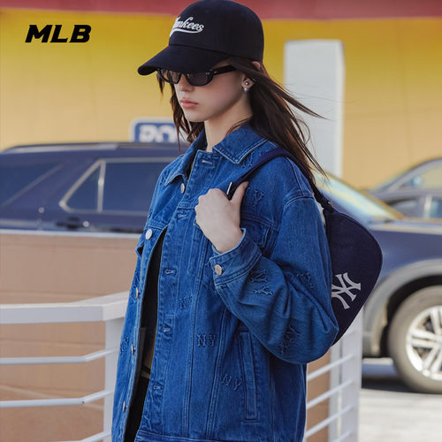 官方MLB复古老花系列水洗牛仔