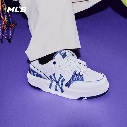 MLB官方 张凌赫同款男女韩系复古老花增高学长鞋25秋冬新款SXM05