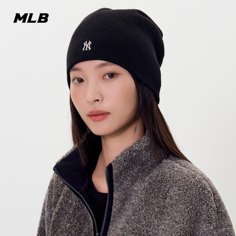MLB官方 男女情侣韩系冷帽潮流显脸小针织堆堆帽25冬季新款BNB04