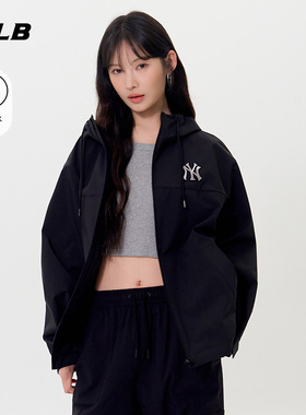 MLB官方 男女情侣大LOGO连帽防泼水夹克外套25秋季新款WJB80