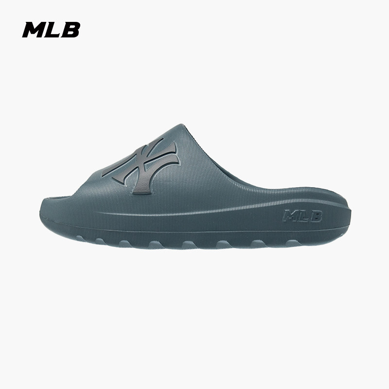 MLB官方 男女同款纯色经典LOGO舒适增高厚底拖鞋26春季新款LPS01